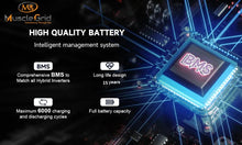Load image into Gallery viewer, MuscleGrid Lithium Battery, 120AH, Heavy Duty, LCD Display, 6000 Life Cycles, Black (51.2V Fully Smart)