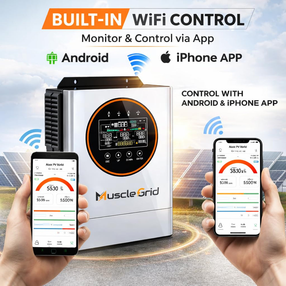 6.2kW 48V Focus Series Hybrid Solar Inverter | 6500W Load Capacity | 9000W PV Input | 160A MPPT | Built-in WiFi | Pure Sine Wave | IP45 | 2026 Model