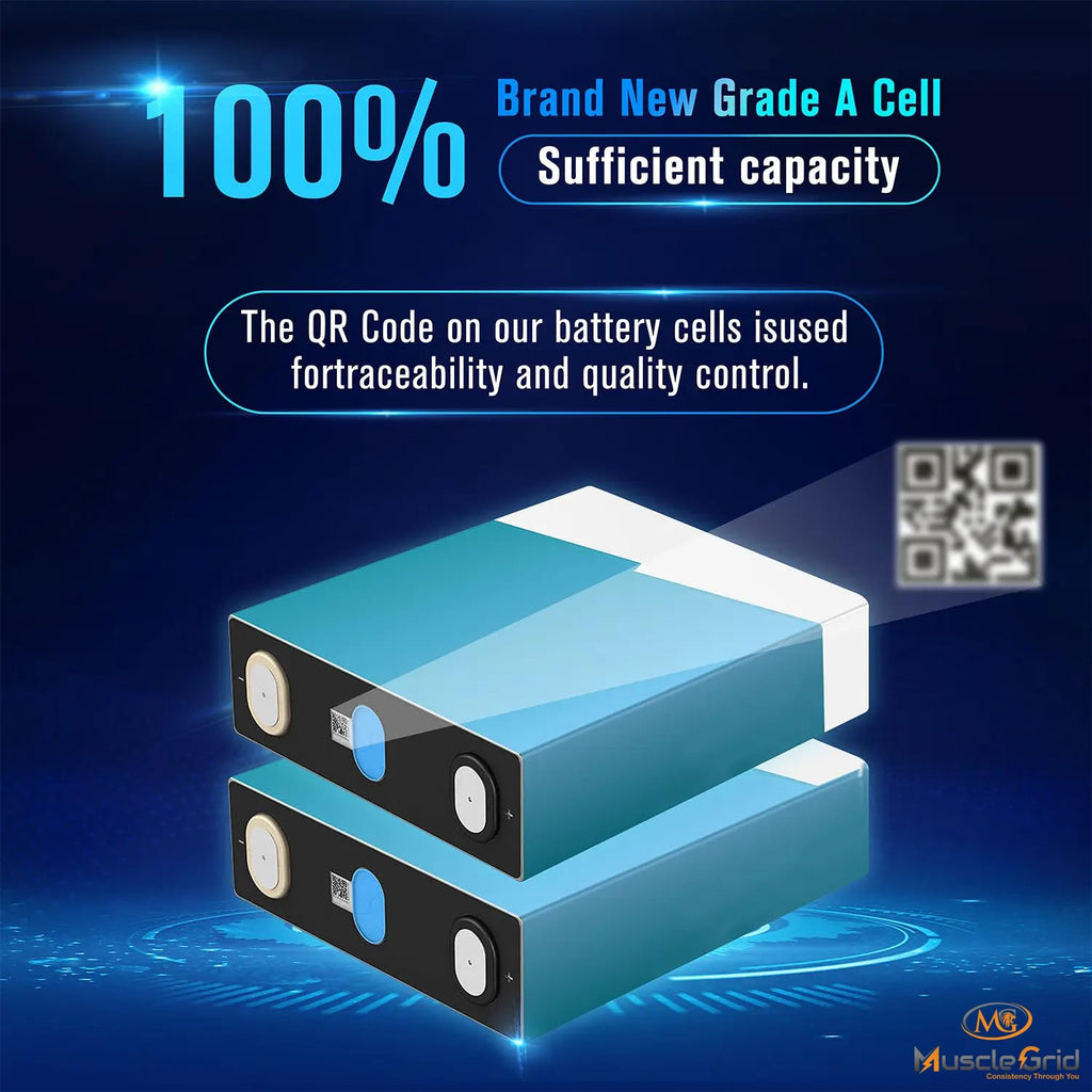 MuscleGrid Lithium Battery, 120AH, Heavy Duty, LCD Display, 6000 Life Cycles, Black (51.2V Fully Smart)