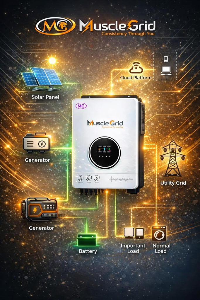 4.2 kW True Hybrid Solar Inverter • True MPPT • Pure Sine Wave • LCD Display • Wall Mount • (2026 Model)