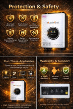 Load image into Gallery viewer, 6.2 kW True Hybrid Solar Inverter • True MPPT • Pure Sine Wave • LCD Display • Wall Mount • (2026 Model)