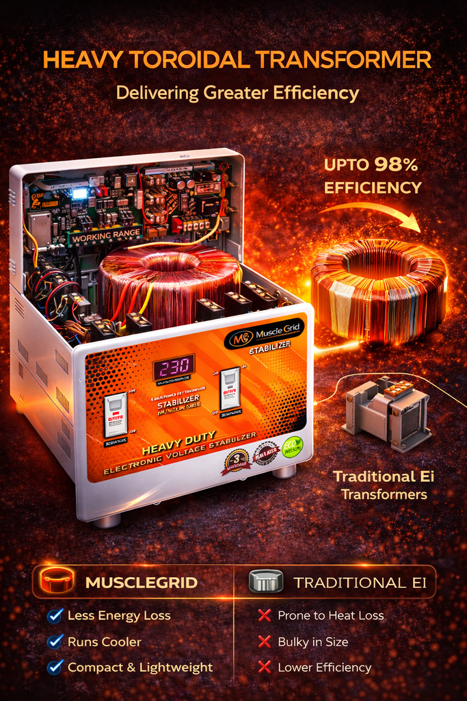 5kVA Heavy Duty Voltage Stabilizer | Working Range 50V–300V | Home Appliances