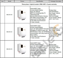 Load image into Gallery viewer, MuscleGrid 15KW (Three Phase) Industrial Grade Hybrid Solar Inverter with BMS