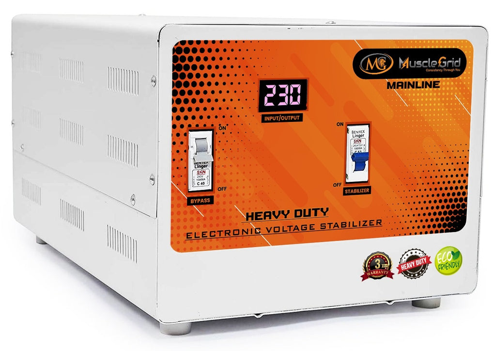 MuscleGrid 15KVA 12000w 130V-280V HEAVY DUTY STABILIZER FOR INDIAN HOMES