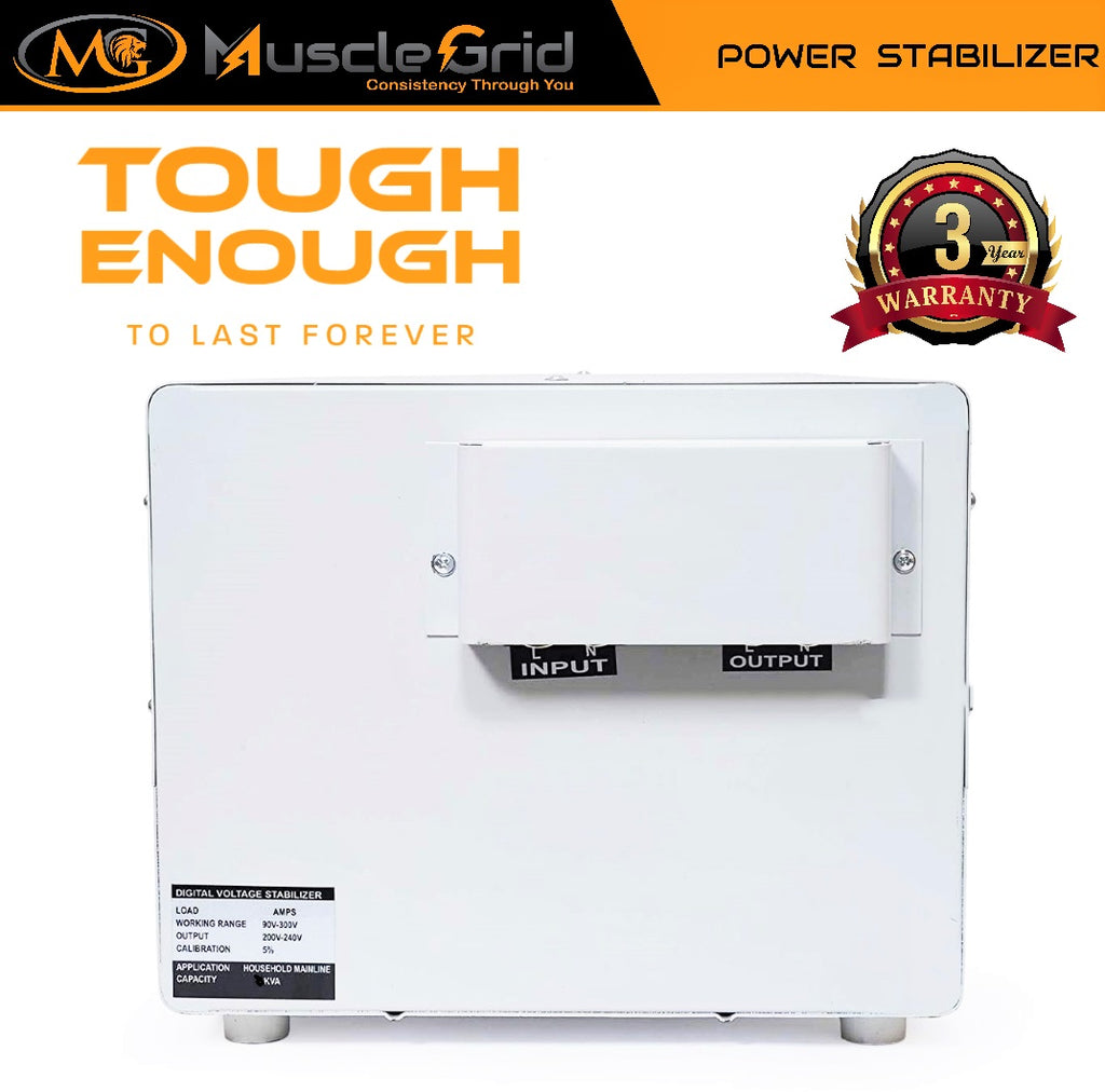 MuscleGrid Double Phase 10KVA 100v-500v Heavy Duty Mainline Stabilizer