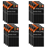 MuscleGrid Plasma (Heavy Duty) Solar Panel 575 Watt (Pack of 4) Halfcut 24 Volts 144 Cells Framed Dual Glass Mono PERC Bifacial Solar Panels Commercial Grade (16 Panels (9200W))